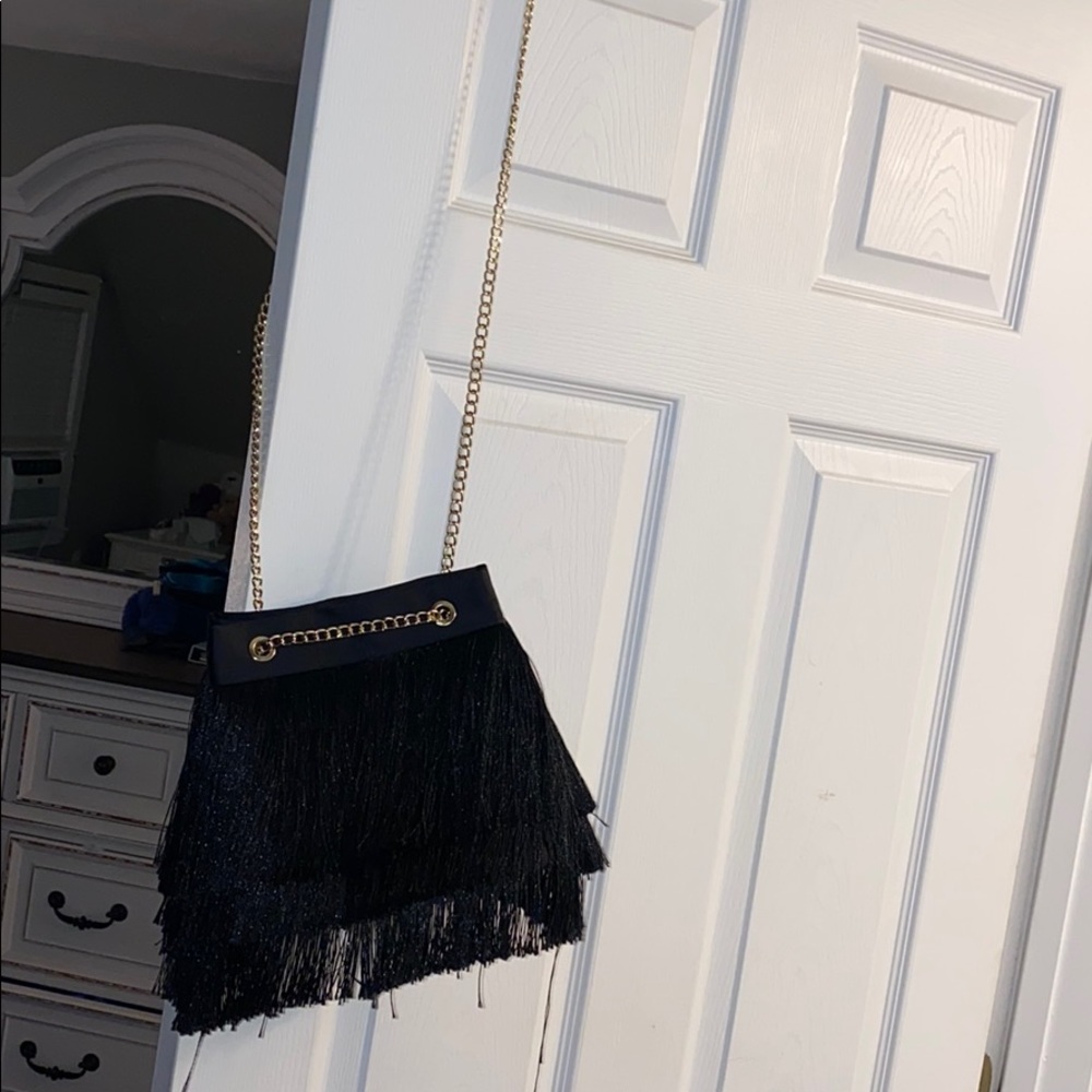 Black Fringe Purse